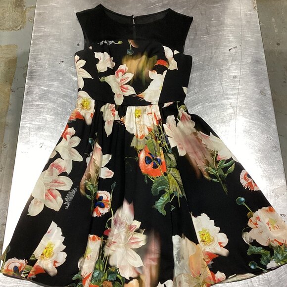 Ted Baker Dresses & Skirts - Ted Baker Black Floral Fit & Flare Sleeveless Dress
